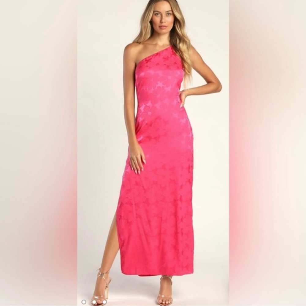 LULUS Floral pink one shoulder dress- NEVER WORN